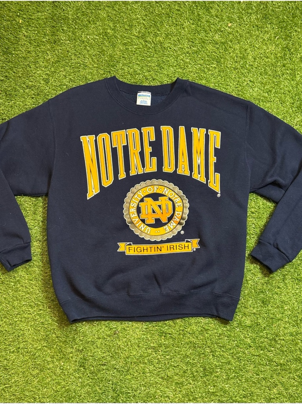 Navy Notre Dame Fightin' Irish Crewneck Sweatshirt